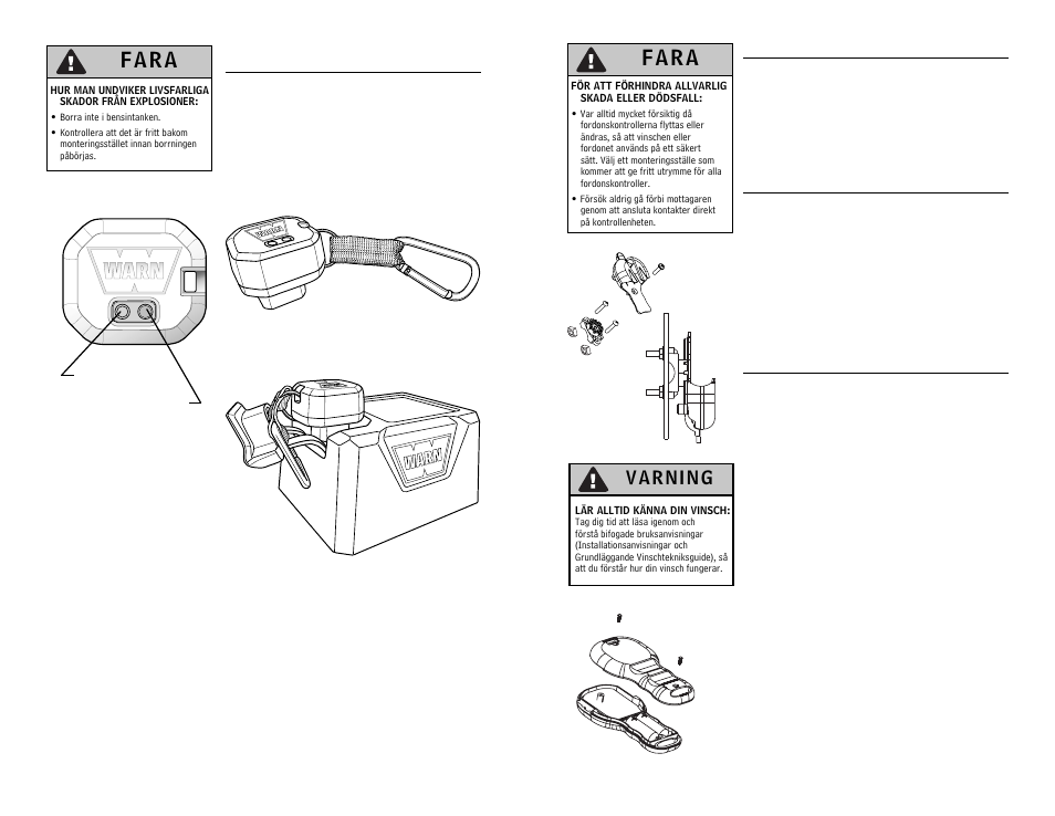 F a r a | WARN WIRELESS CONTROL SYSTEM 90287 User Manual | Page 22 / 42