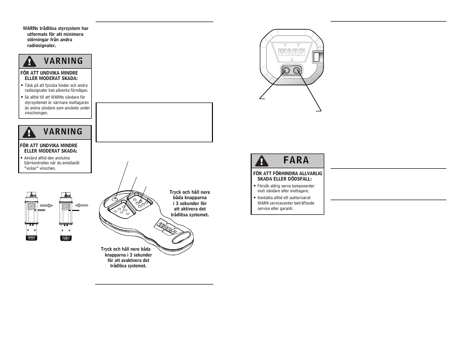 F a r a | WARN WIRELESS CONTROL SYSTEM 90287 User Manual | Page 23 / 42