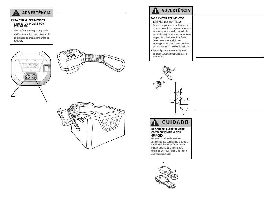 Advertência | WARN WIRELESS CONTROL SYSTEM 90287 User Manual | Page 40 / 42