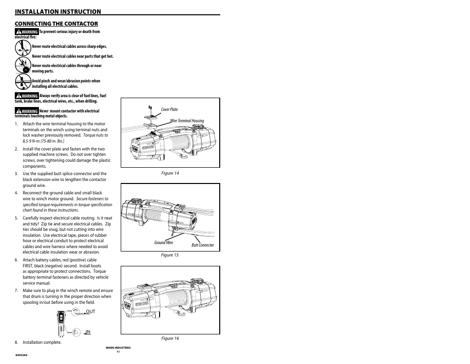 Installation instruction | WARN ZEON CONTROL PACK RELOCATION KIT 78 User Manual | Page 8 / 8