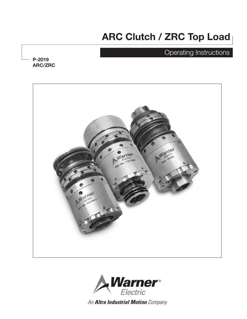 Warner Electric ARC Clutch_ZRC Top Load User Manual | 18 pages