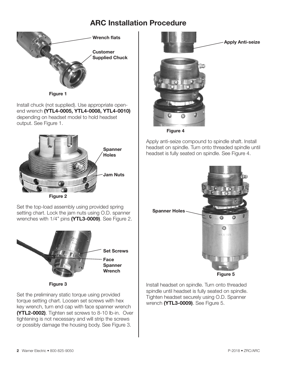 Arc installation procedure | Warner Electric ZRC Clutch_ARC Top Load User Manual | Page 2 / 18