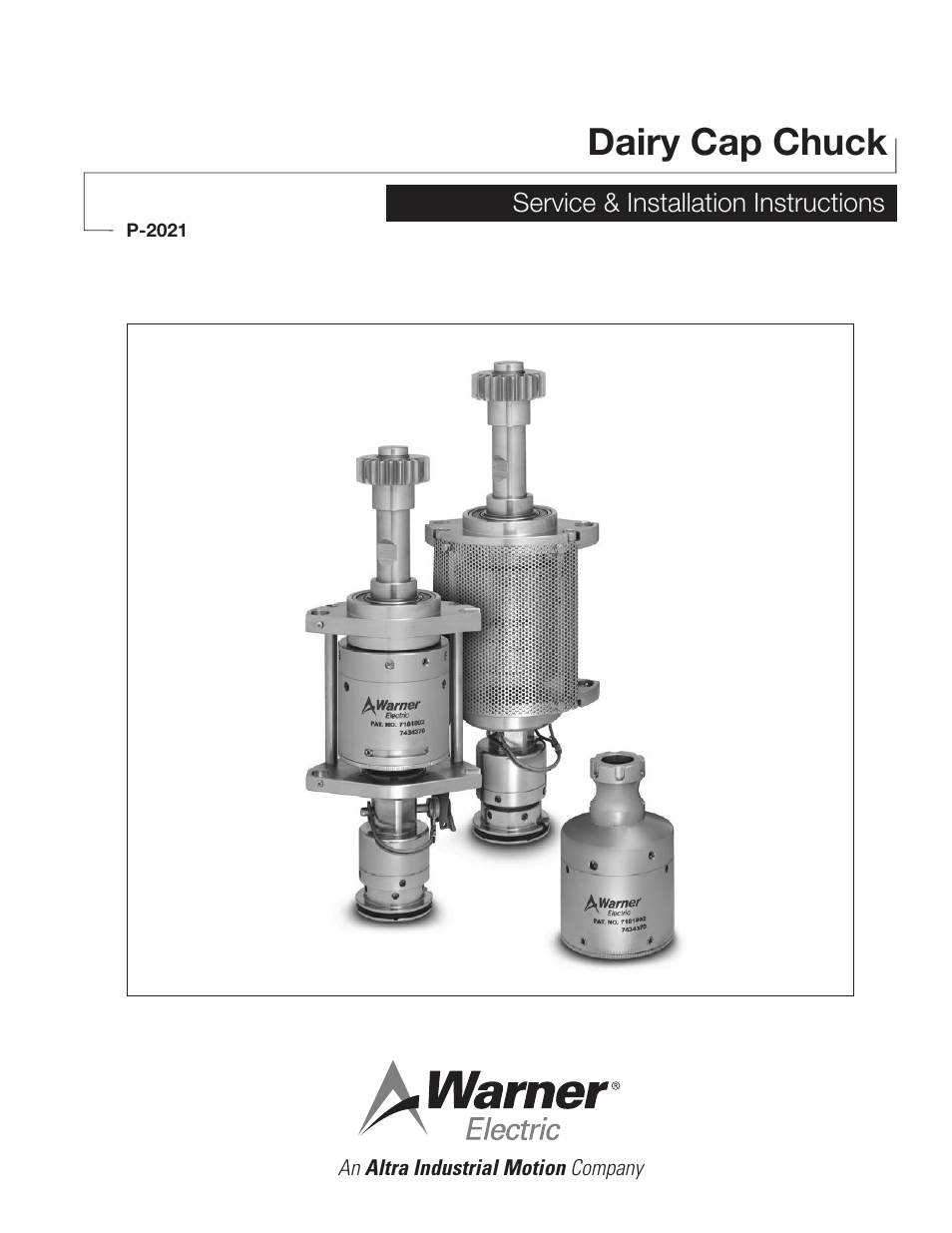 Warner Electric Dairy Cap Chuck User Manual | 24 pages