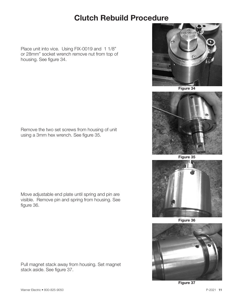 Clutch rebuild procedure | Warner Electric Dairy Cap Chuck User Manual | Page 11 / 24