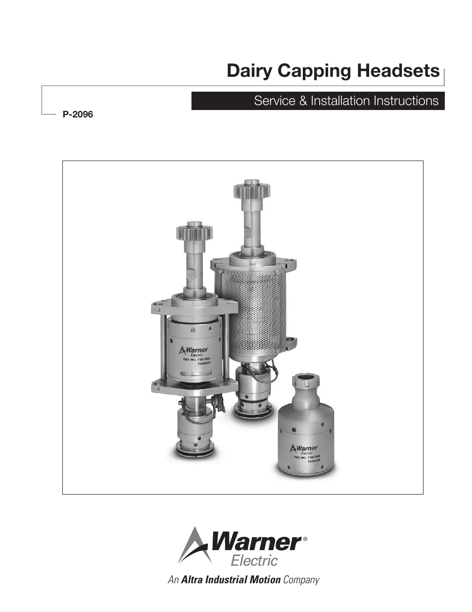 Warner Electric Dairy Capping Headsets User Manual | 10 pages