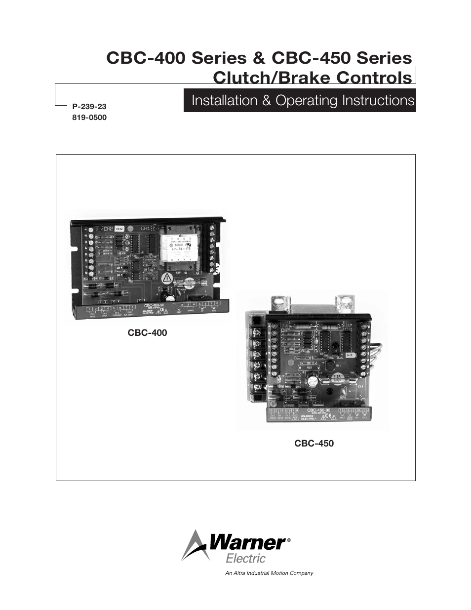 Warner Electric CBC-450 User Manual | 56 pages