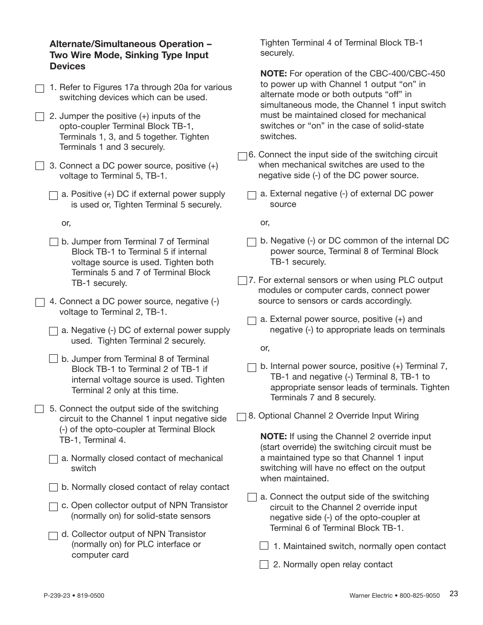 Warner Electric CBC-450 User Manual | Page 23 / 56