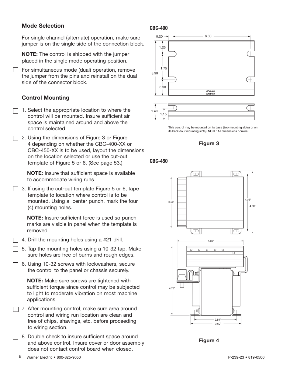 Warner Electric CBC-450 User Manual | Page 6 / 56