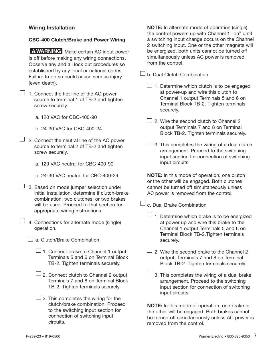 Warner Electric CBC-450 User Manual | Page 7 / 56