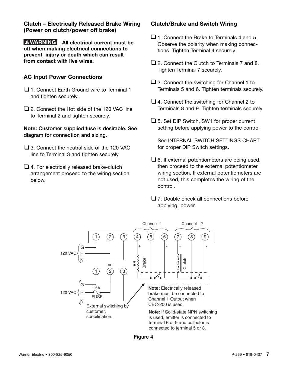 Warner Electric CBC-200C Single User Manual | Page 7 / 14