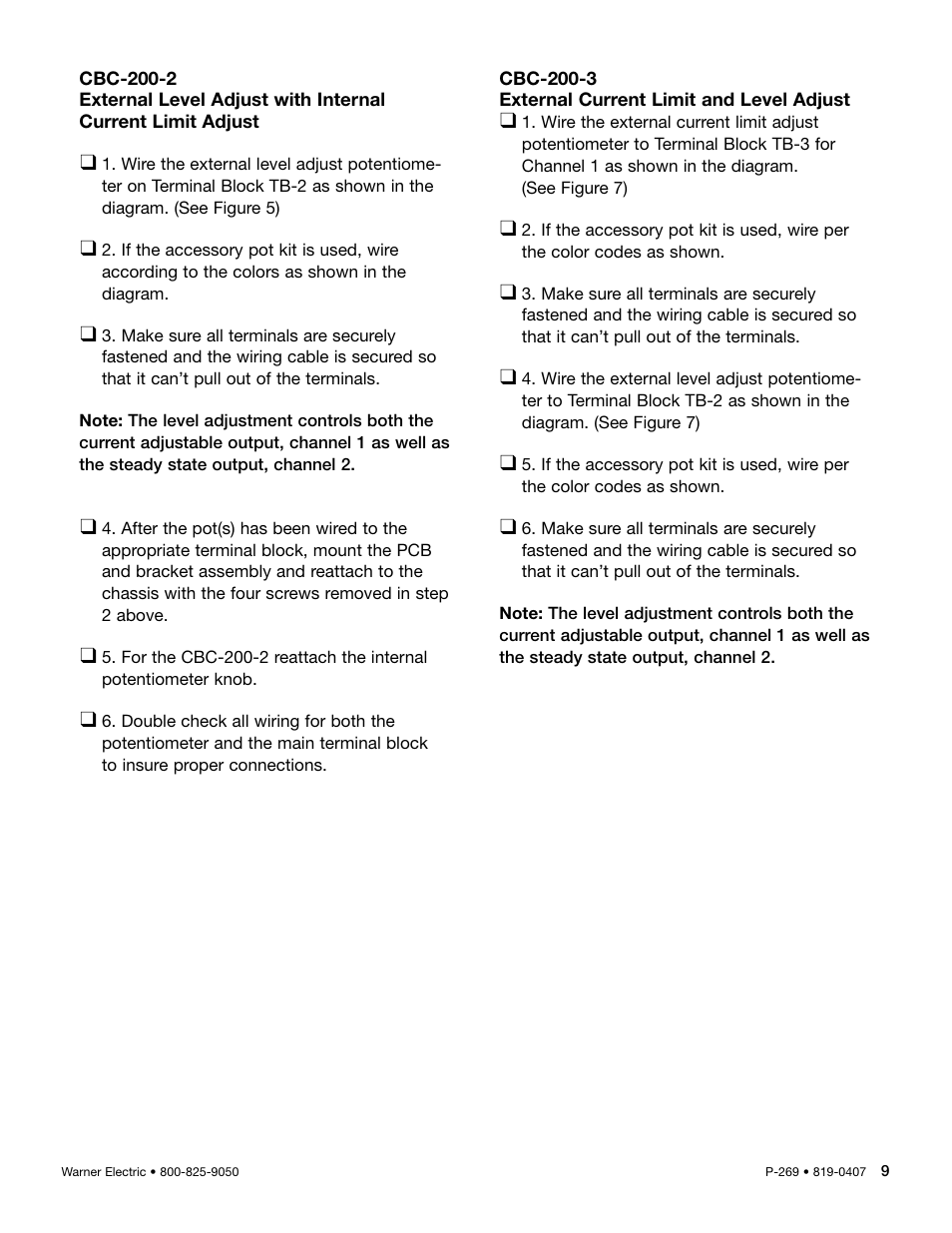 Warner Electric CBC-200C Single User Manual | Page 9 / 14