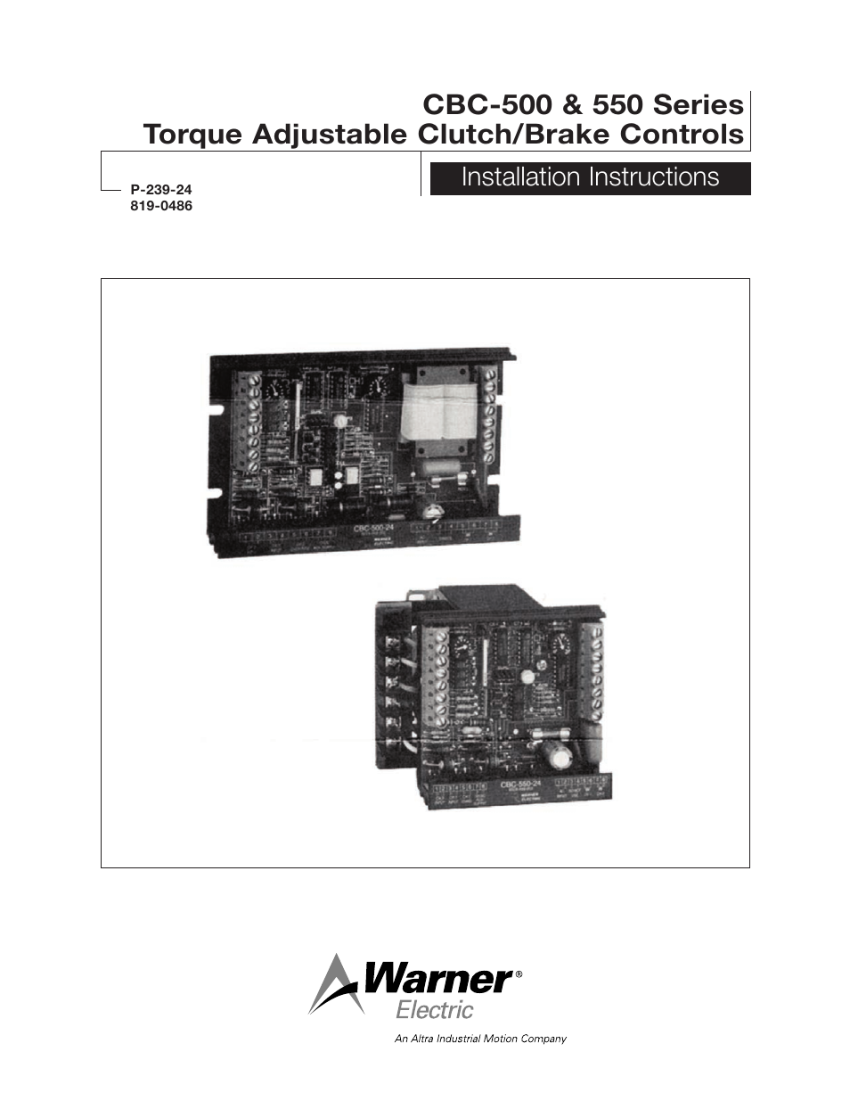 Warner Electric CBC-550 User Manual | 10 pages