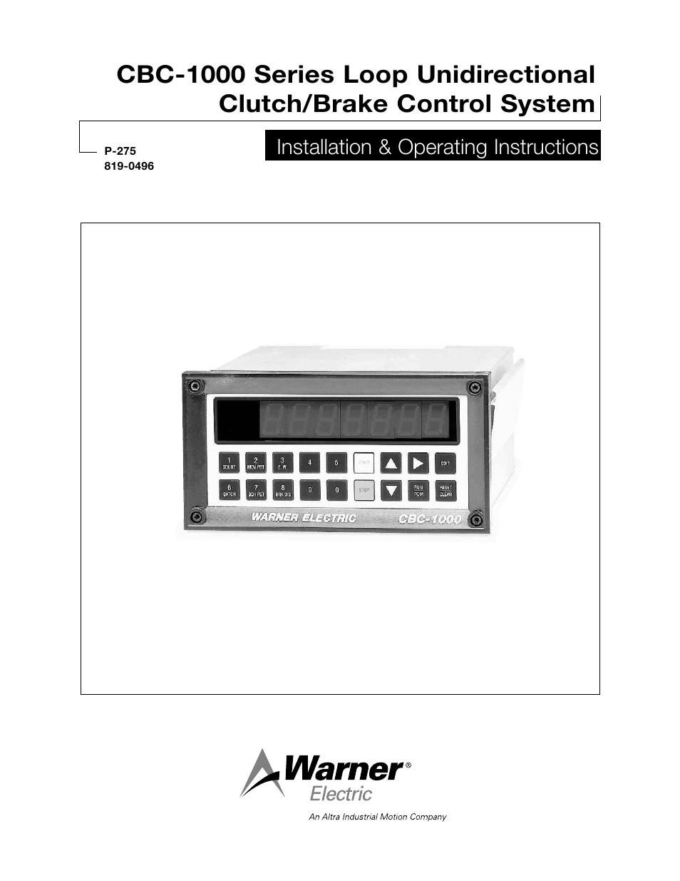 Warner Electric CBC-1000 User Manual | 28 pages