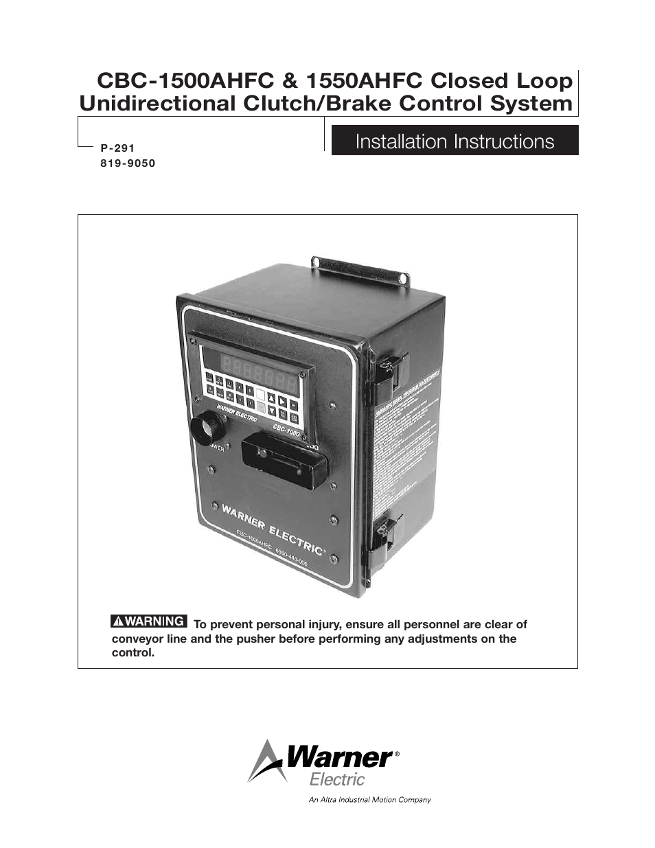 Warner Electric CBC-1550AHFC User Manual | 22 pages