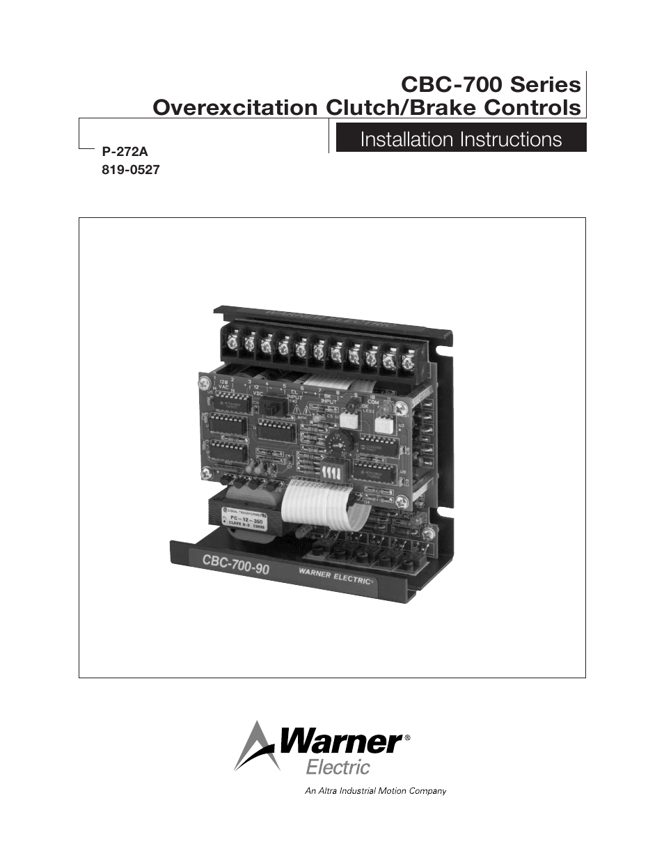 Warner Electric CBC-700 User Manual | 8 pages