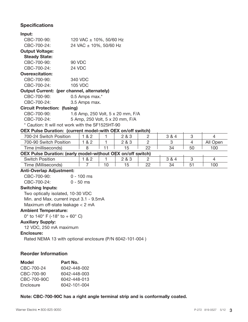 Warner Electric CBC-700 User Manual | Page 3 / 8