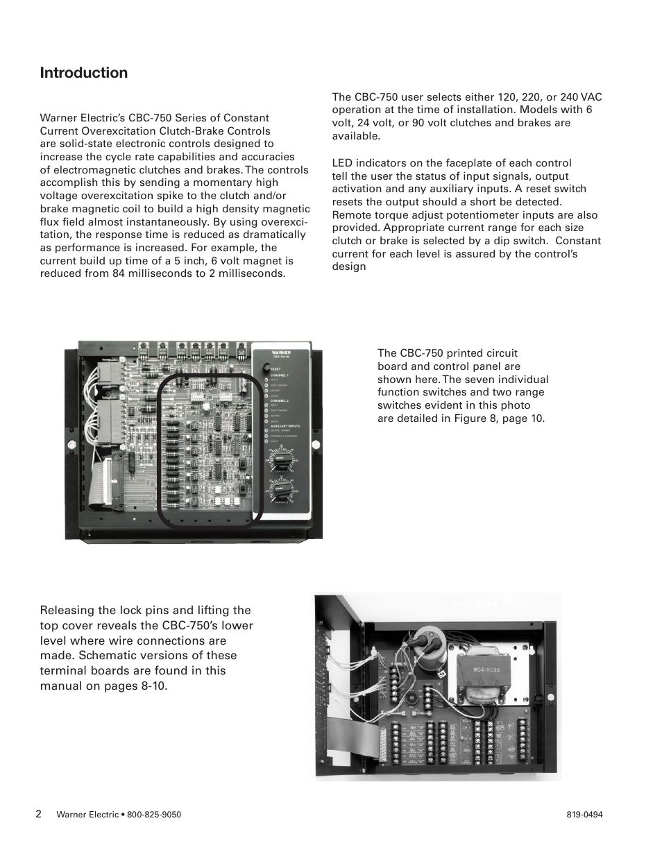 Introduction | Warner Electric CBC-750 User Manual | Page 2 / 16