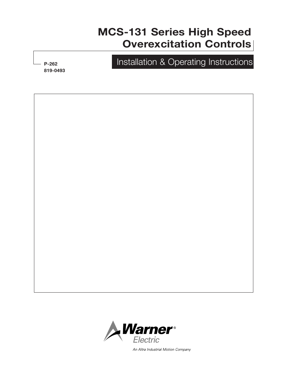 Warner Electric MCS-131 User Manual | 11 pages