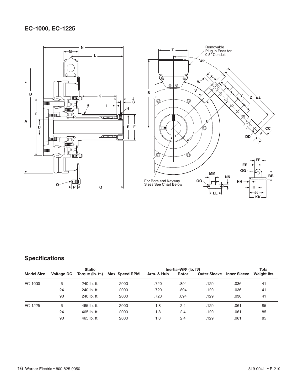 Warner Electric Electro-Clutch EC-375, EC-475, EC-650, EC-825, EC-1000, EC-1225 User Manual | Page 16 / 20