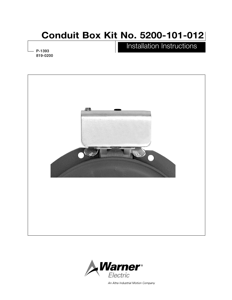 Warner Electric 5200-101-012 Conduit Box Kit User Manual | 4 pages