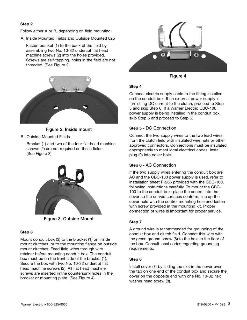 Warner Electric 5200-101-012 Conduit Box Kit User Manual | Page 3 / 4