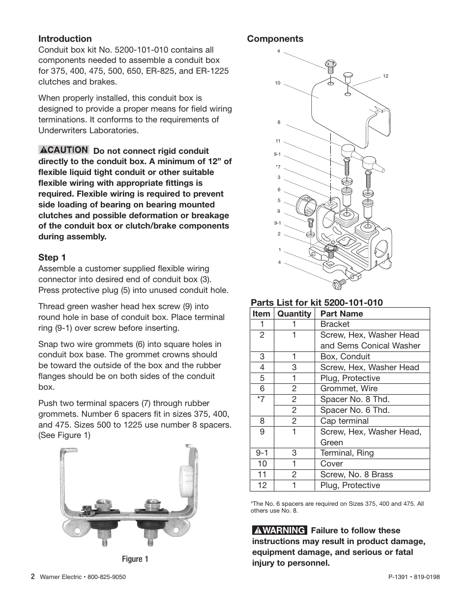 Warner Electric 5200-101-010 Conduit Box Kit User Manual | Page 2 / 4