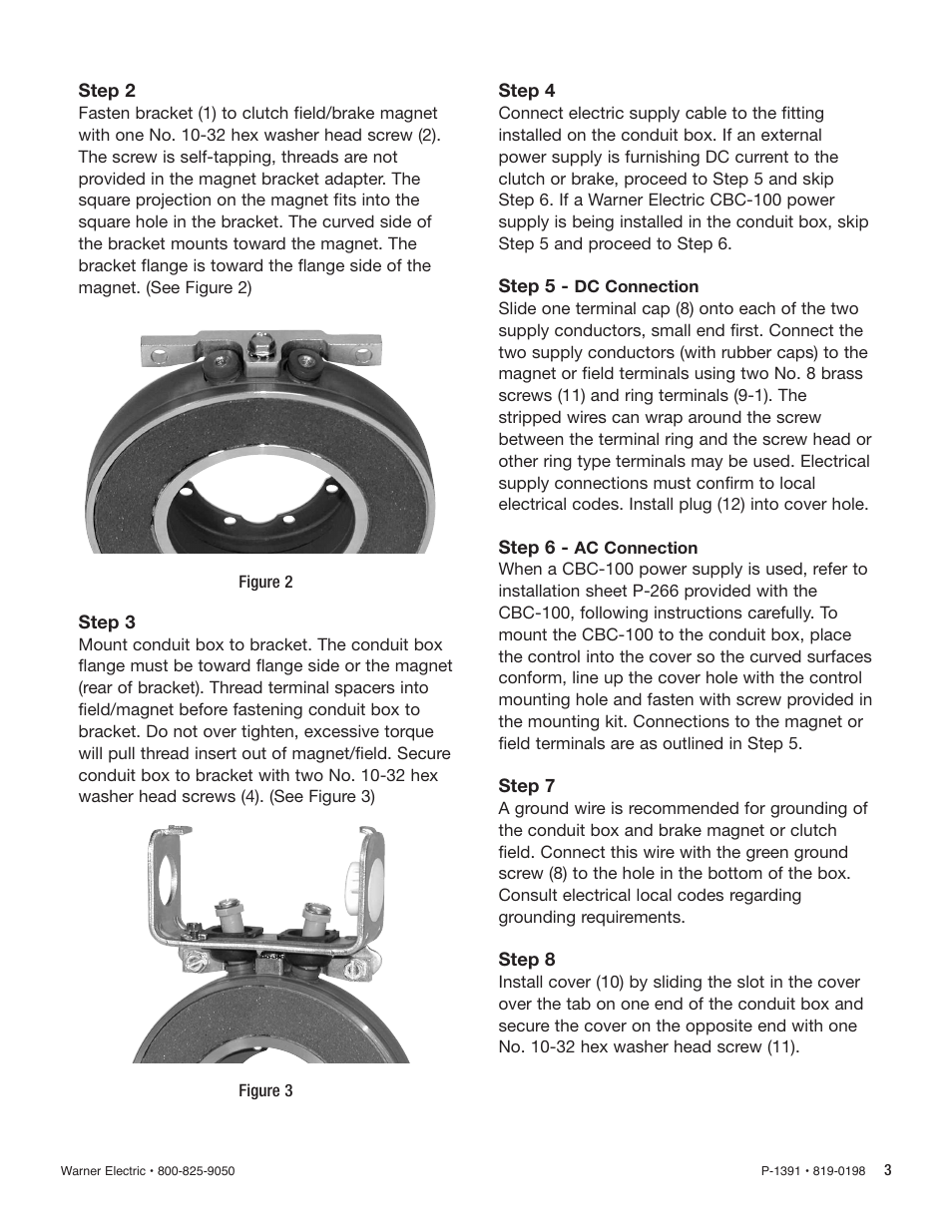 Warner Electric 5200-101-010 Conduit Box Kit User Manual | Page 3 / 4