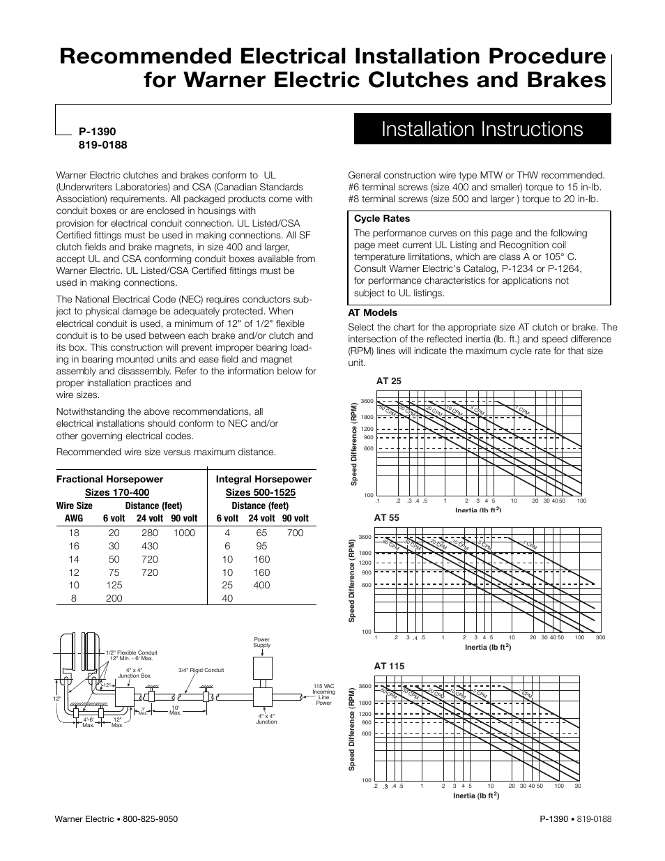 Warner Electric Recommended Electrical Installation Procedure for Warner Electric Clutches and Brakes User Manual | 2 pages