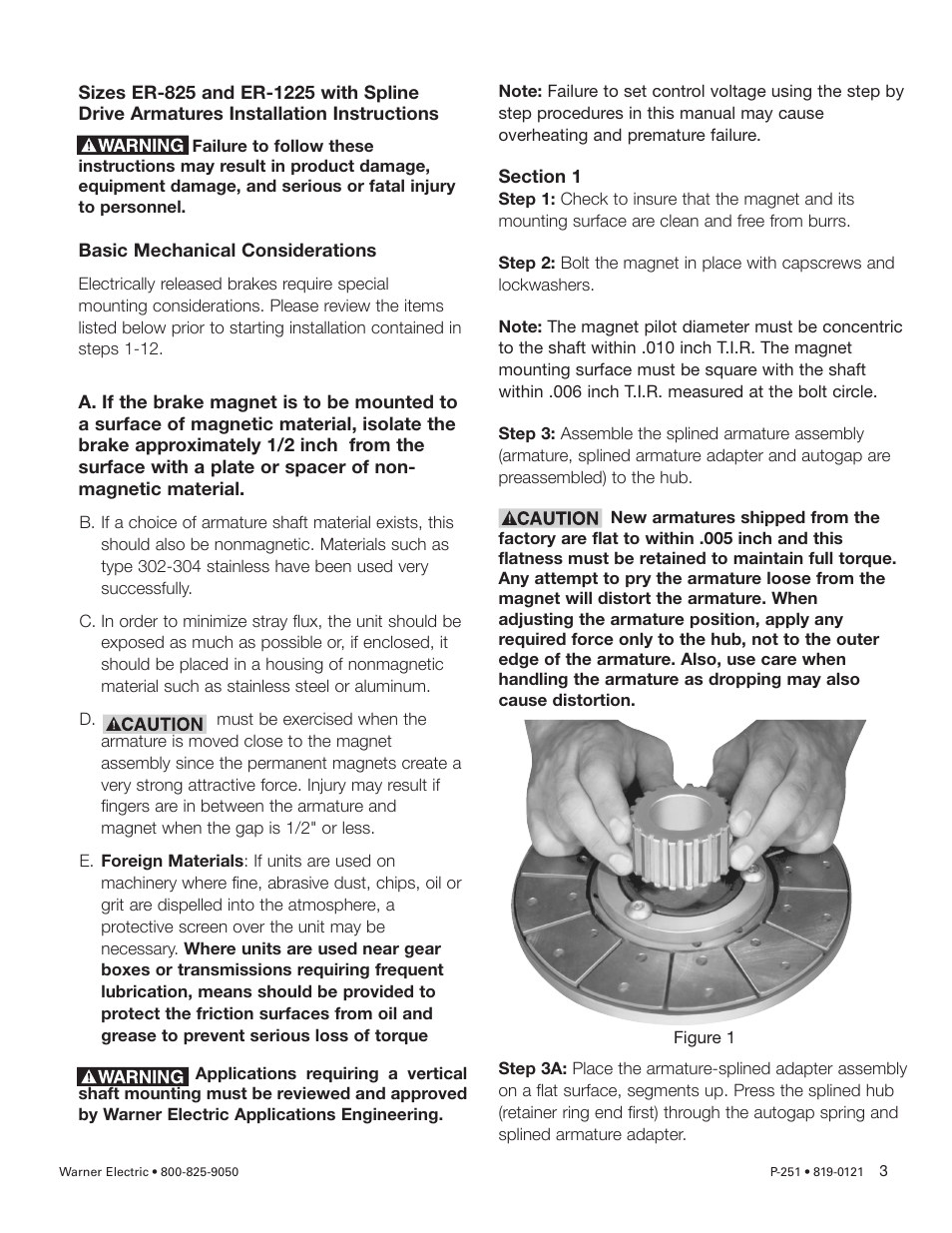 Warner Electric ER 825 and 1225 Heavy Duty User Manual | Page 3 / 14