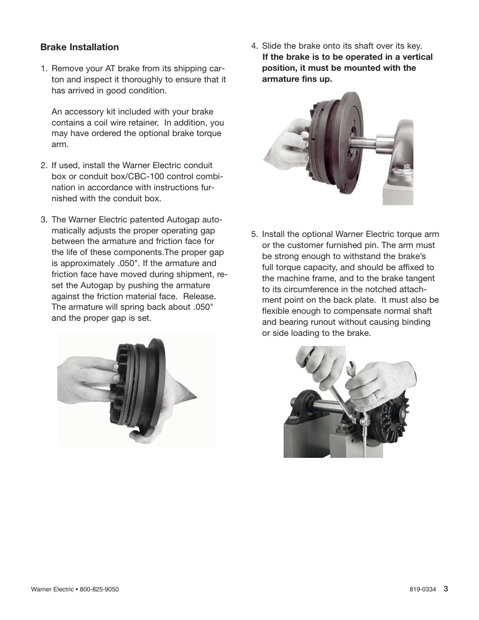 Warner Electric AT Brakes User Manual | Page 3 / 6