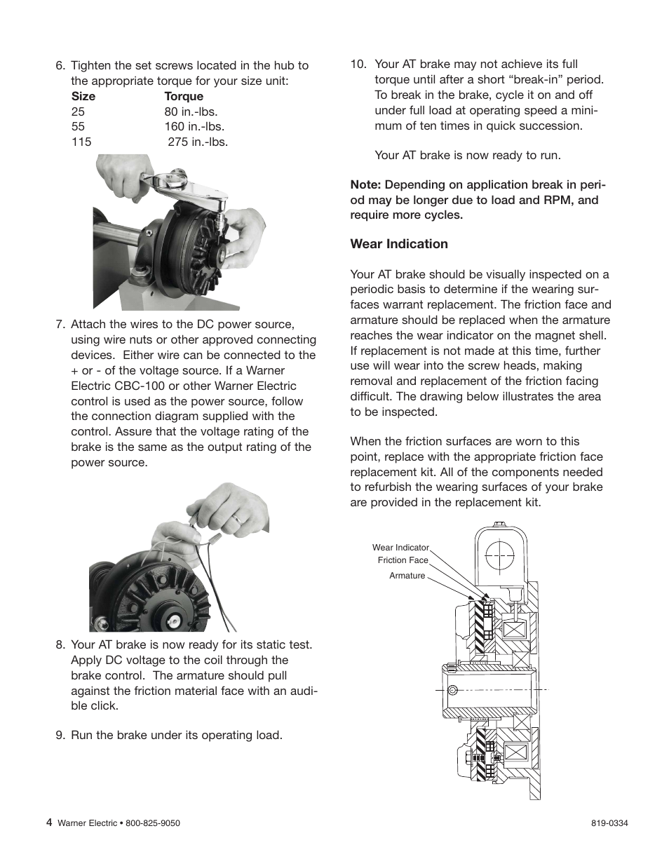 Warner Electric AT Brakes User Manual | Page 4 / 6