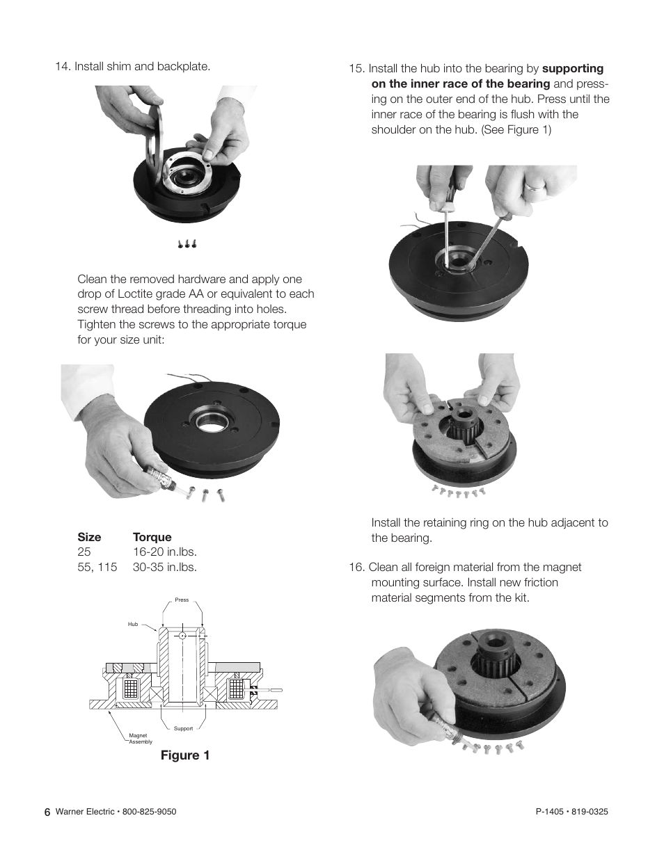 Figure 1 | Warner Electric AT Brake–Major Service Repair Instructions for Sizes 25, 55, 115 User Manual | Page 6 / 9