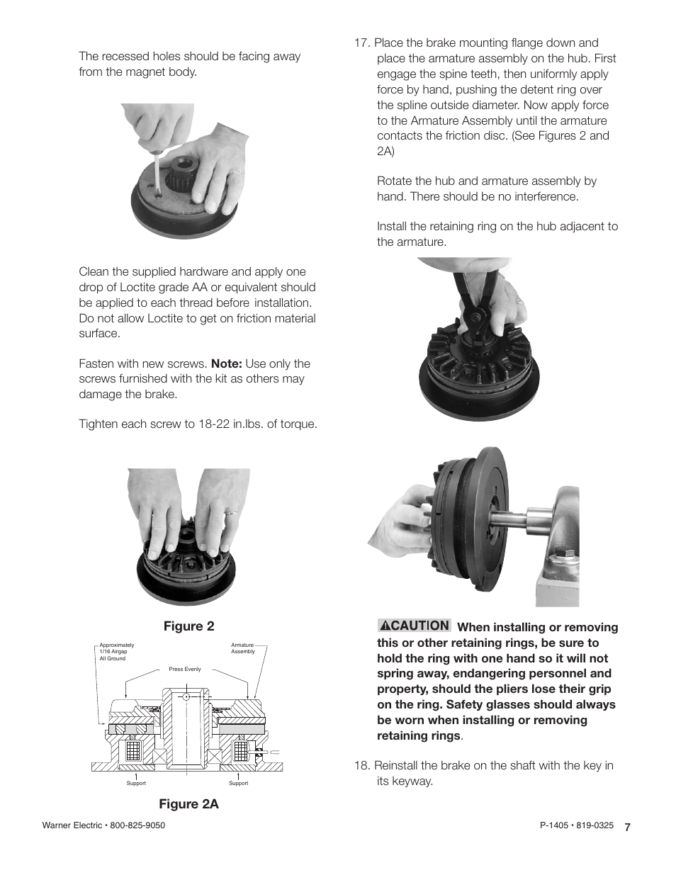 Figure 2 figure 2a | Warner Electric AT Brake–Major Service Repair Instructions for Sizes 25, 55, 115 User Manual | Page 7 / 9