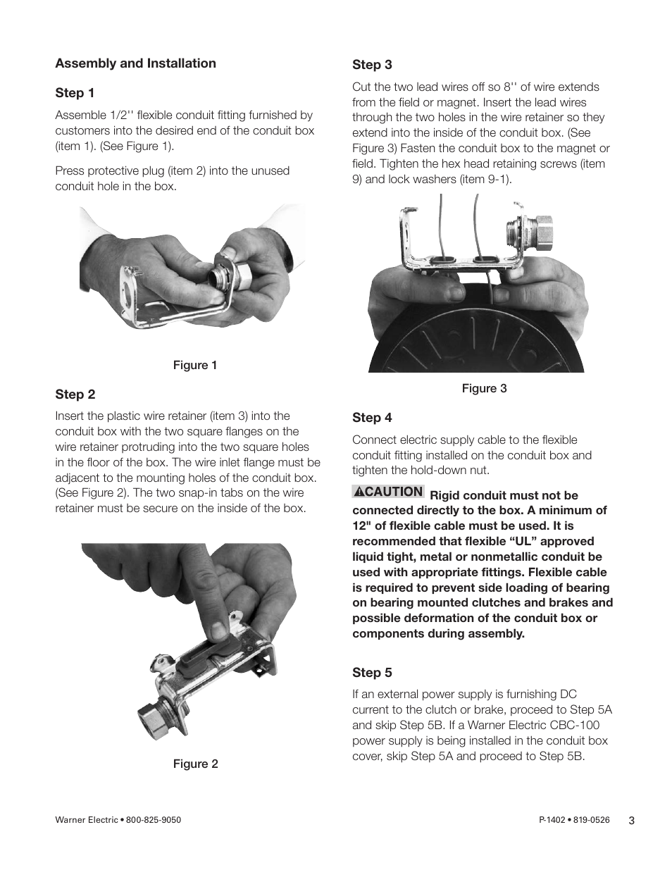 Warner Electric 5162-101-002 Conduit Box Kit User Manual | Page 3 / 6