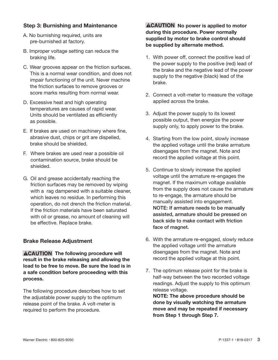 Warner Electric Electrically Released Brake Module For EM-FBB and EUM-FBB User Manual | Page 3 / 4