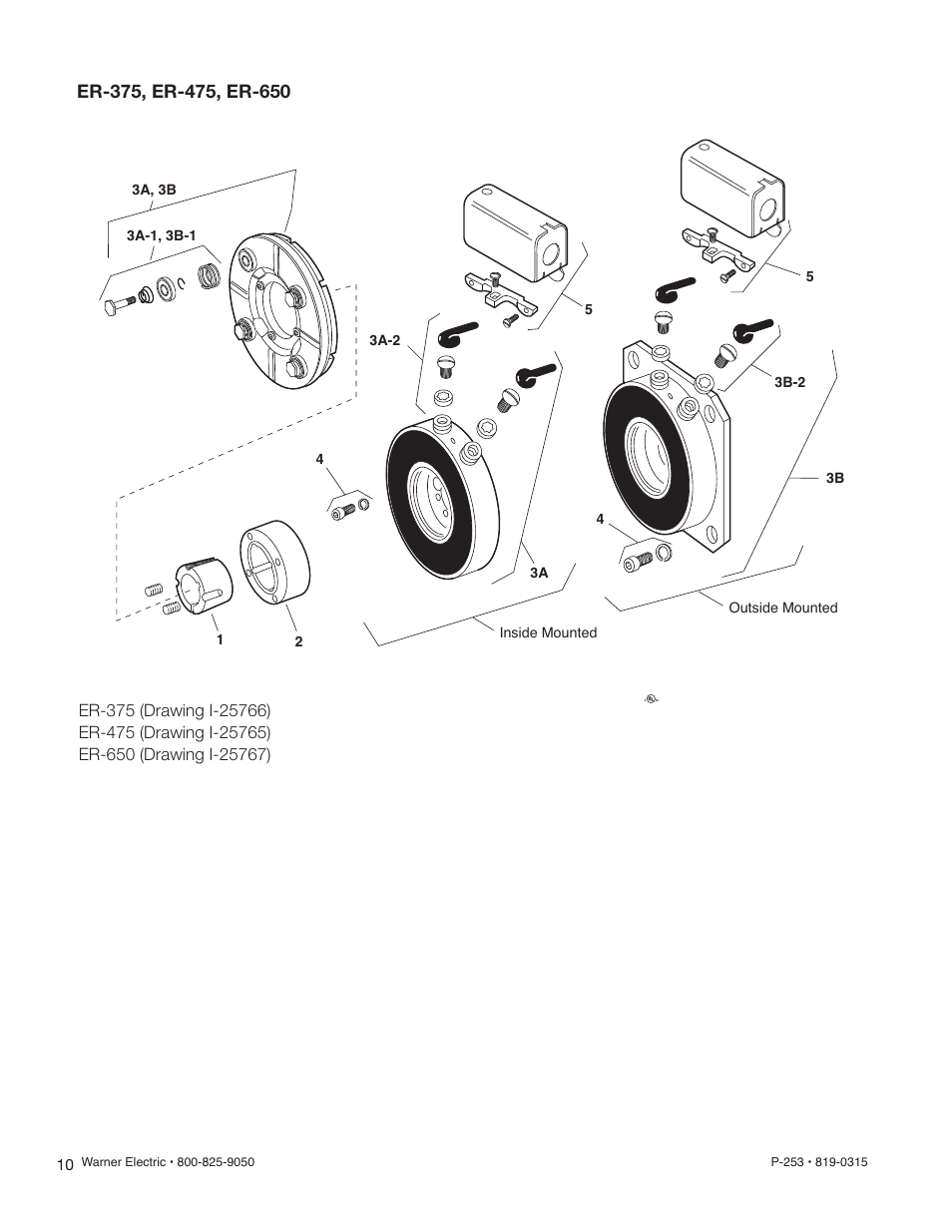 Warner Electric Electrically Released Brake ER-375, ER-475, ER-650 User Manual | Page 10 / 12