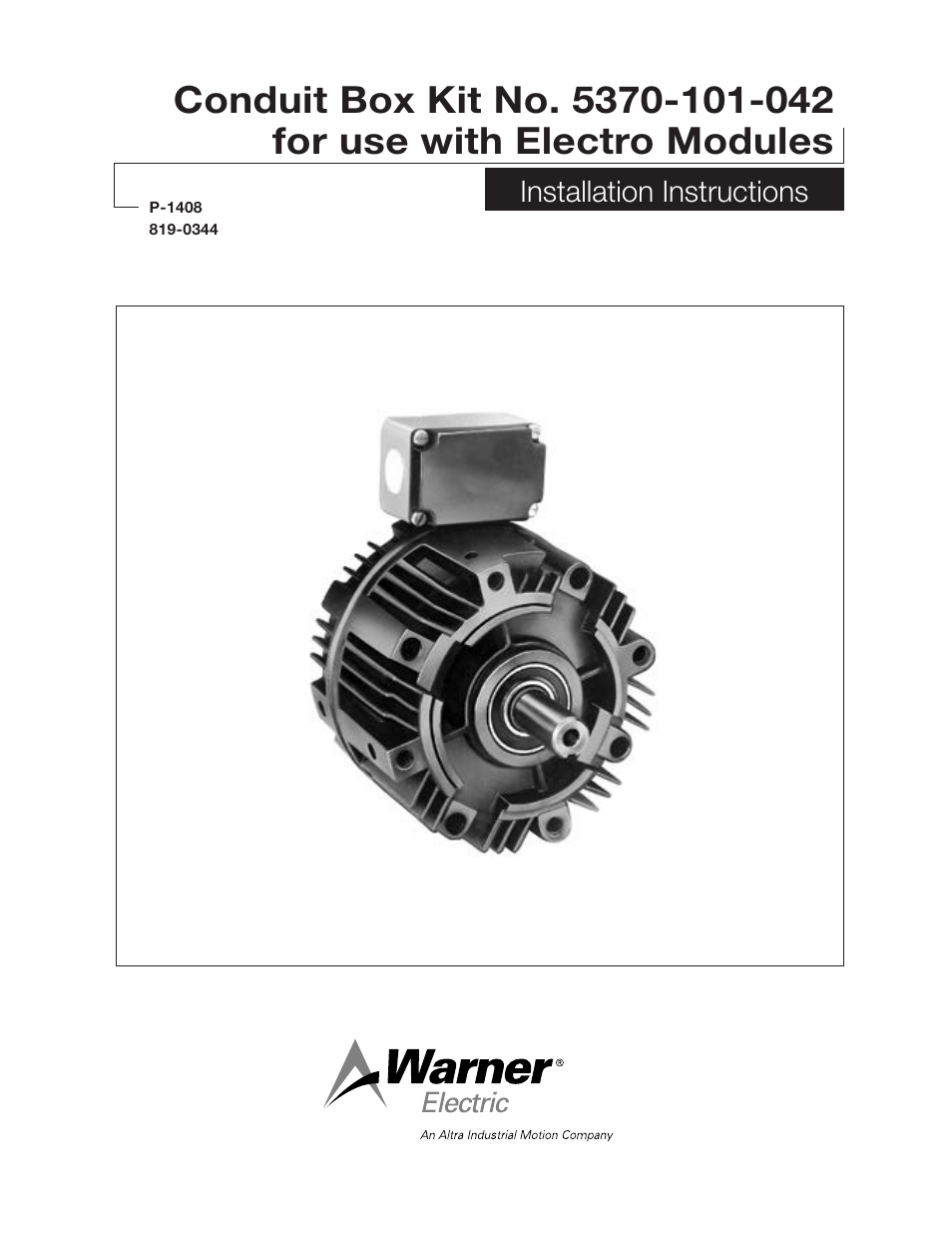Warner Electric 5370-101-042 Conduit Box Kit User Manual | 4 pages
