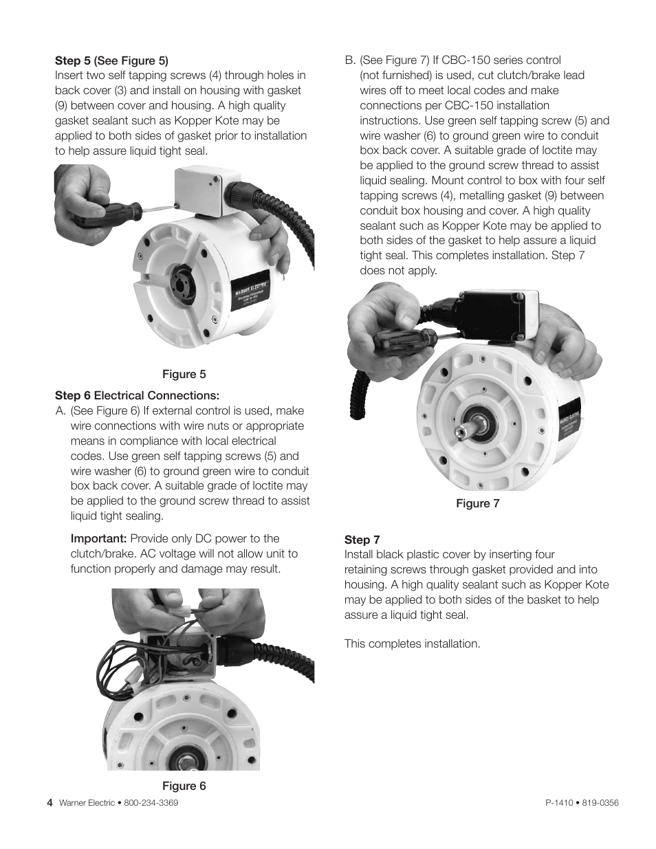 Warner Electric 5370-101-045 Conduit Box Kit User Manual | Page 4 / 5