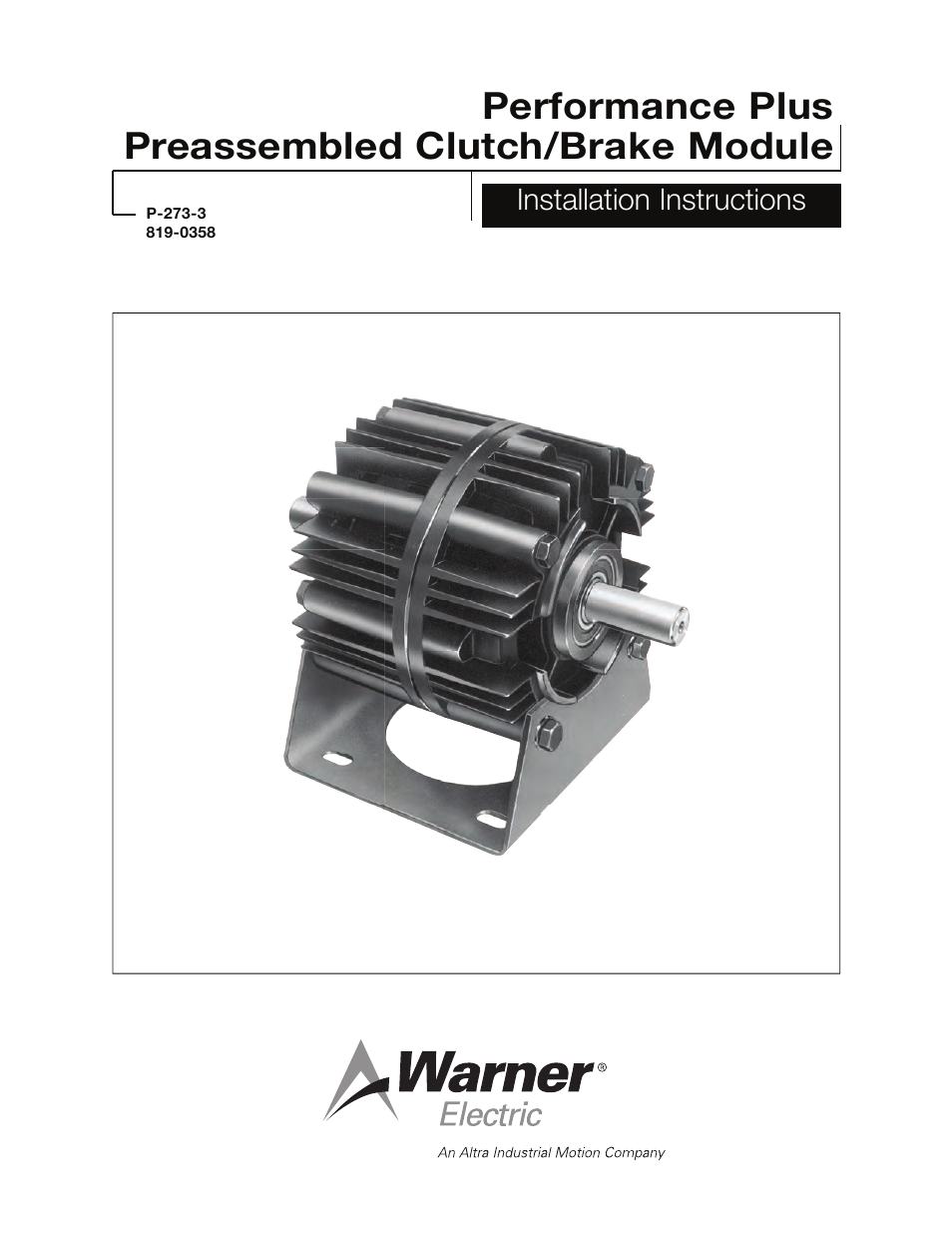 Warner Electric Performance Plus Preassembled Clutch_Brake Module User Manual | 10 pages