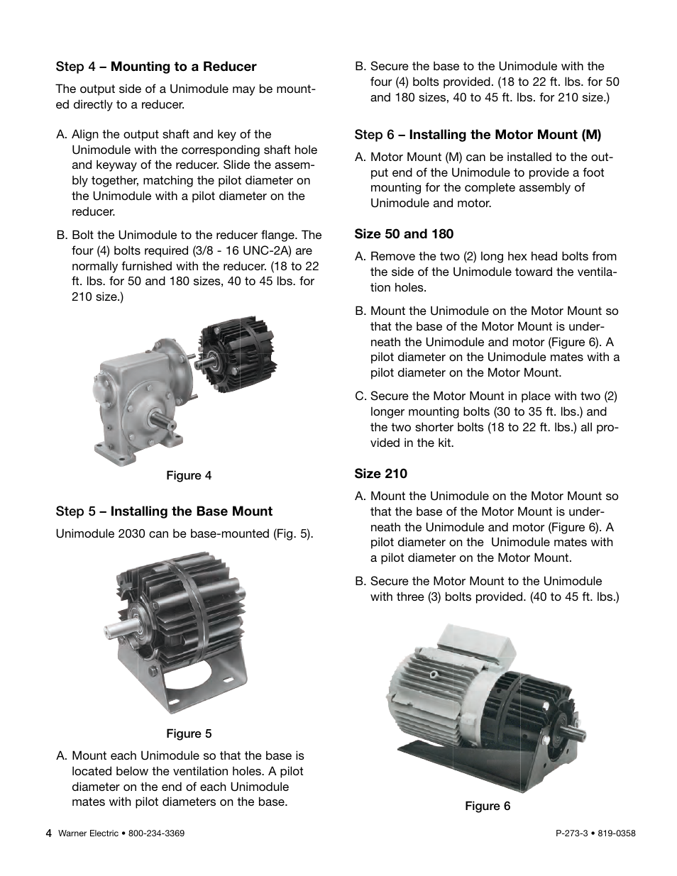 Warner Electric Performance Plus Preassembled Clutch_Brake Module User Manual | Page 4 / 10