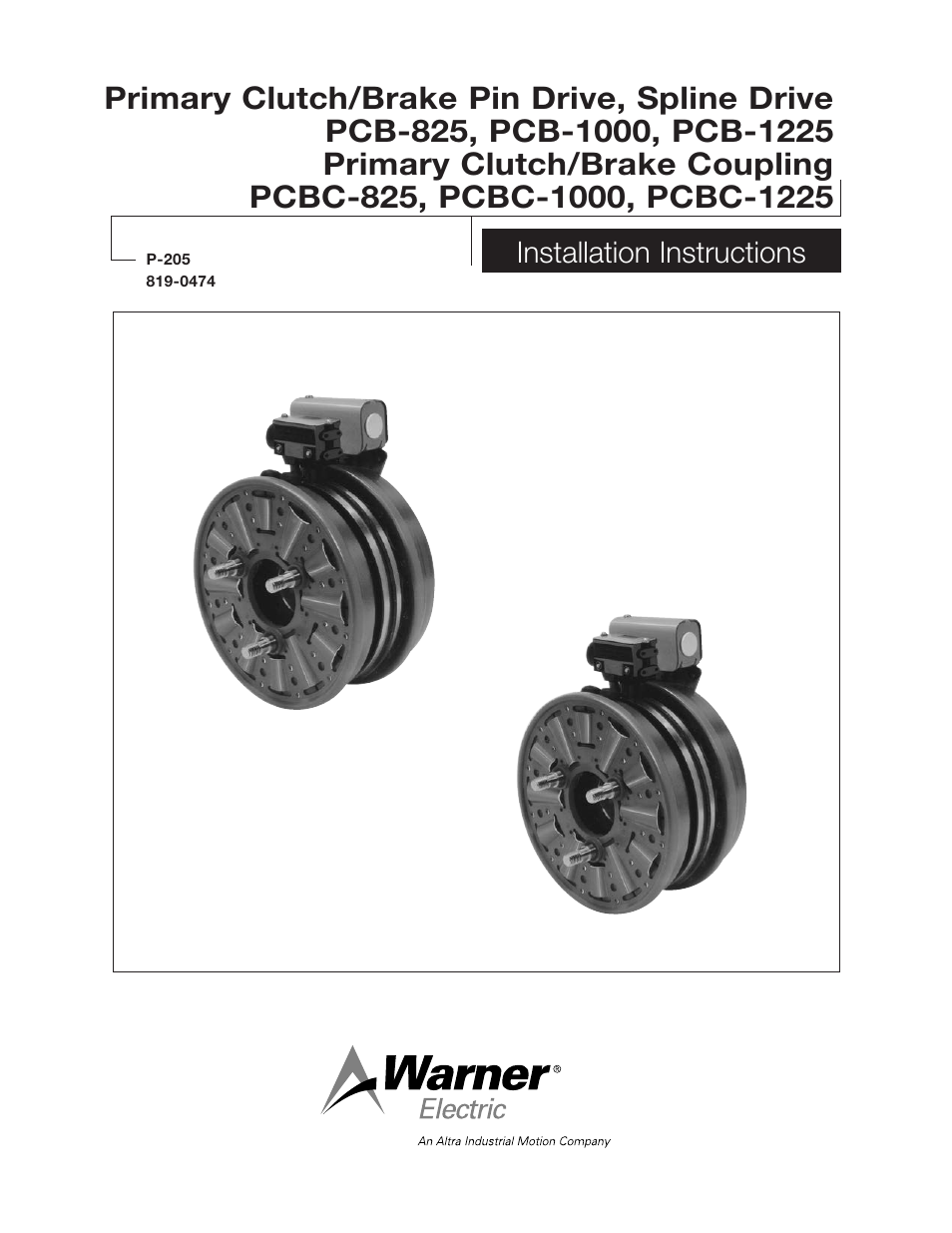 Warner Electric PCBC-825, PCBC-1000, PCBC-1225 User Manual | 36 pages