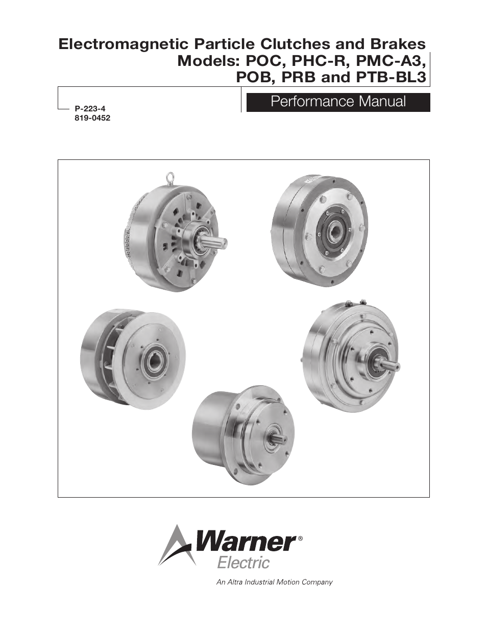 Warner Electric POC, PHC-R, PMC-A3, POB, PRB and PTB-BL3 User Manual | 16 pages