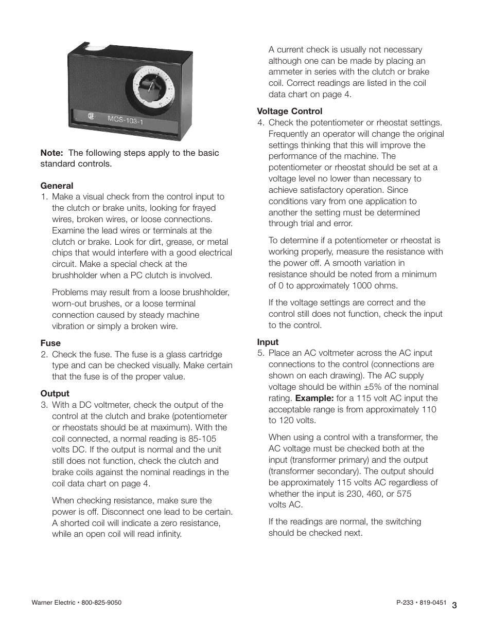 Warner Electric General Trouble Shooting User Manual | Page 3 / 7