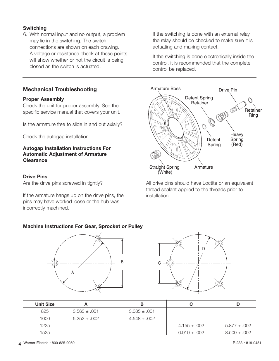 Warner Electric General Trouble Shooting User Manual | Page 4 / 7