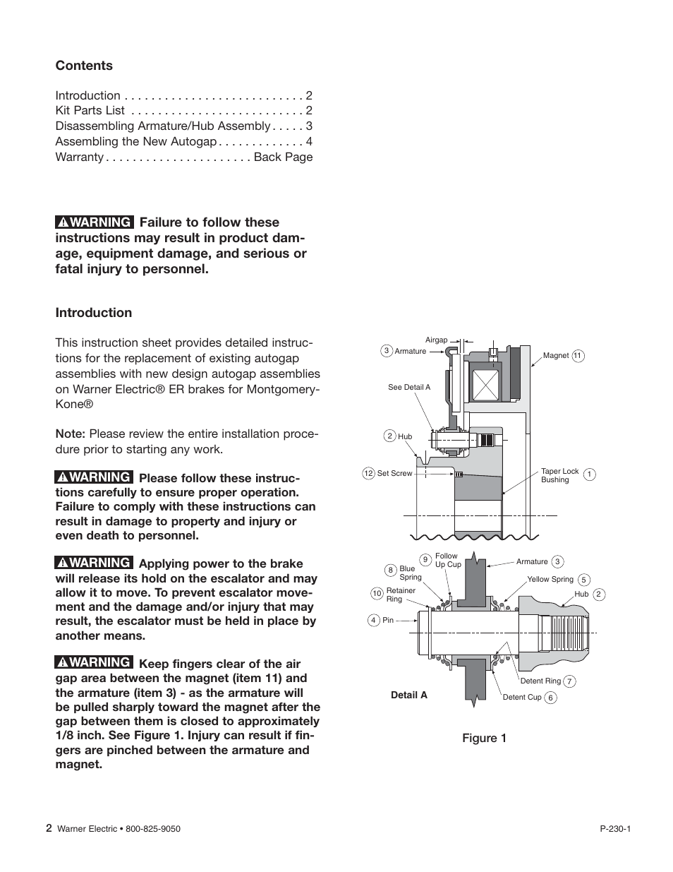 Warner Electric Autogap New ER-1225 and ER825 User Manual | Page 2 / 8