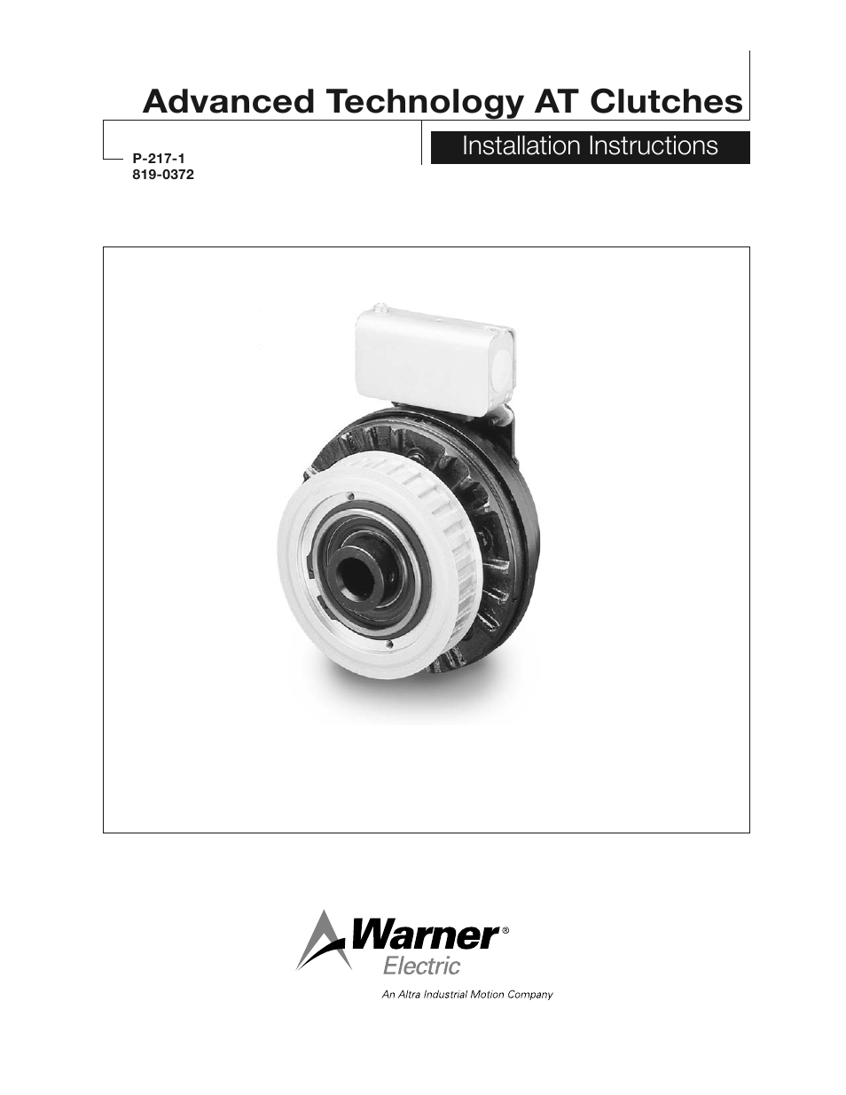 Warner Electric AT Clutches User Manual | 10 pages