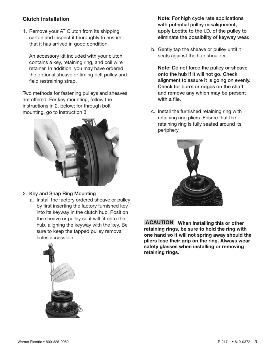 Warner Electric AT Clutches User Manual | Page 3 / 10