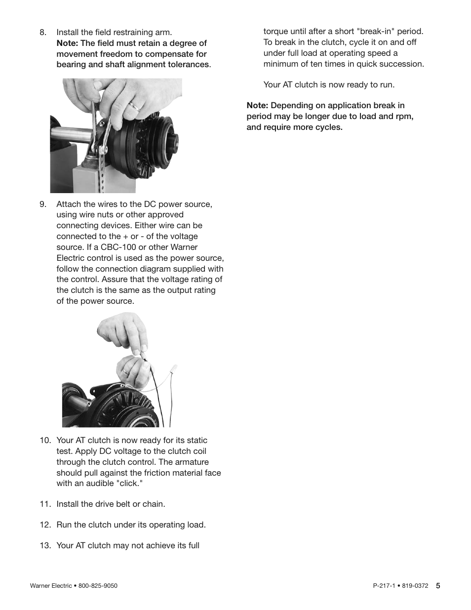 Warner Electric AT Clutches User Manual | Page 5 / 10