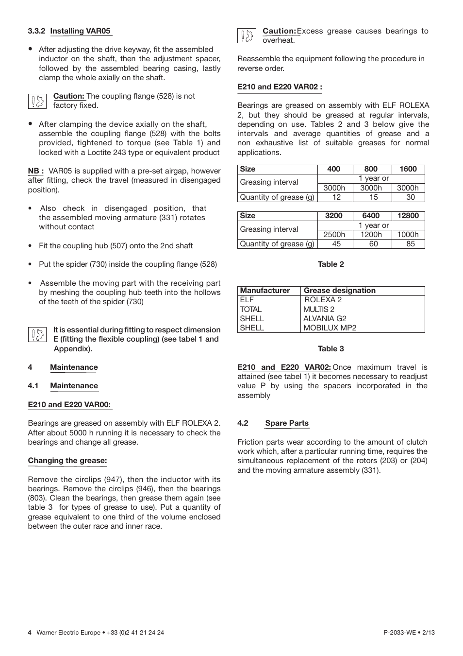 Warner Electric E220 Electromagnetic Single Disc User Manual | Page 4 / 7