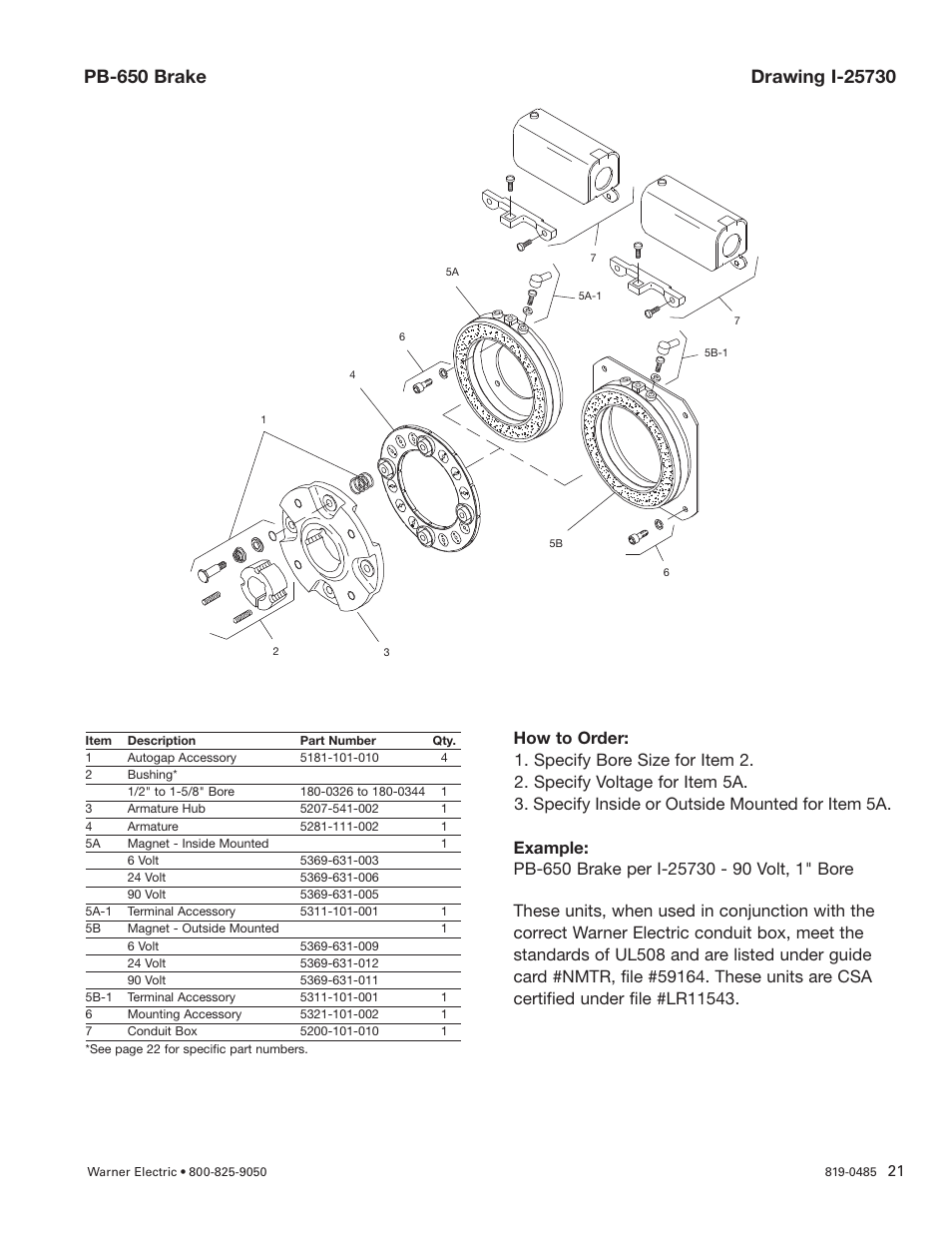 Warner Electric PB-650 Pin Drive User Manual | Page 21 / 24